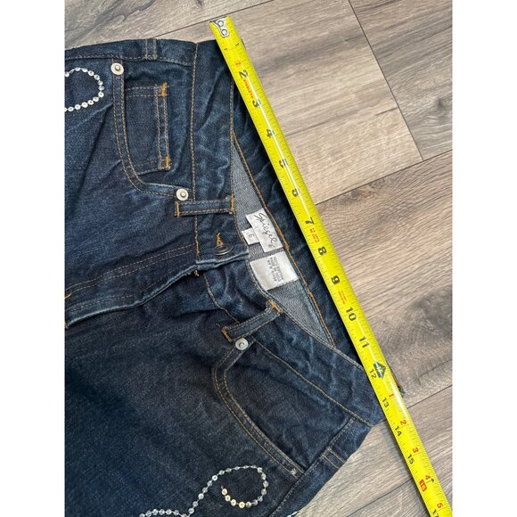 Spiegel Embellished Silver Sequined Swirl Denim Bootcut Flare Jeans Size 6 - Picture 4 of 10